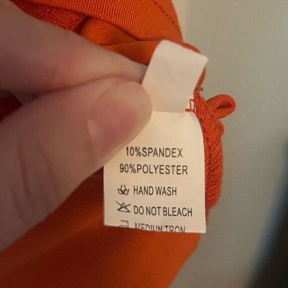 Orange Sleeveless Bodycon Asymmetrical Mini Dress Size Medium - Picture 5 of 6